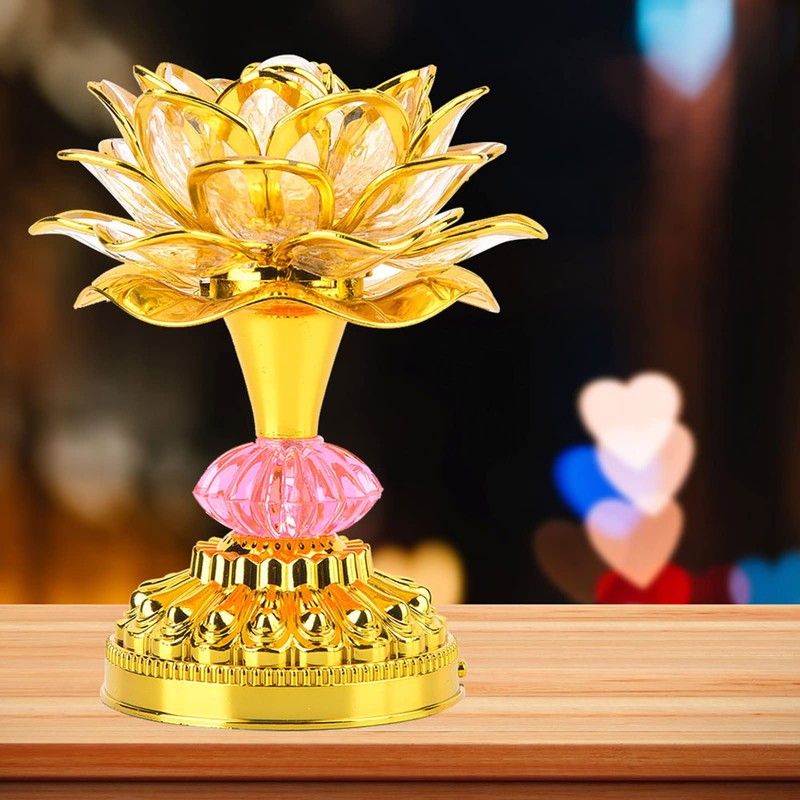 Dharma Set Buddhism Singing Buddha Lotus Lamp for Buddhist Music
