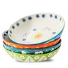 CINAIMPRESSION 9Inch Pasta Bowls Set of 4, HandPainted Ceramic, Mix