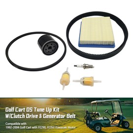 NAJING Golf Cart DS Tune Up Kit W/Clutch Drive & Generator Belt, Fit for Club Car DS Gas 1992-2004 Golf Cart with FE290, FE350 Kawasaki, Replace 1025582 101916701