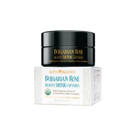 Alteya Organics Rose Beauty Detox Capsules - USDA Certified Organic with Bulgarian Rose Oil and Oenothera Detox Complex - 30 Servings