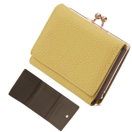 Blancom bp-1068 Women's Wallet, Trifold Wallet, Mini Wallet, Coin Purse, Compact, Yellow/Mocha