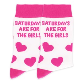 EJGFS Girl’s Socks, Funny Pink Socks, Pink Outfits for Women, Saturdays Are for The Girls, Favors for Girls Party, Holiday, Christmas, Birthday Gifts for Girls, Women, Ladies.(004)