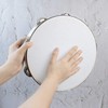 AUEAR, Double Row Jingles Handheld Tambourine Creative Wooden Drum for
