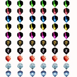ToBeIT 60 pieces mixed dart flights dart flights - dart flight standard shape for soft darts and steel darts (colourful 60 pieces)