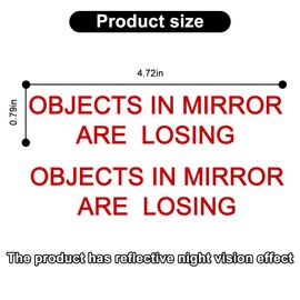 Zpana 2PCS Car Rearview Mirror Decal, Objects in Mirror are Losing Vinyl Vehicle Rear View Sticker, Funny Automotive Window Bumper Protection Label Accessories, Universal for SUV, Sedan, Truck (Red)