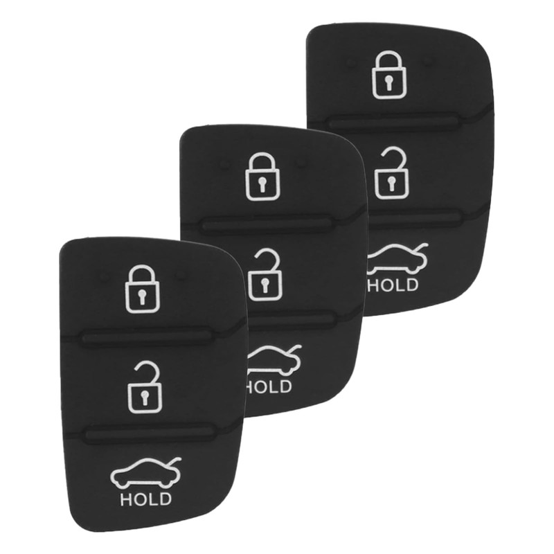 3 Buttons Key Fob Case, 3Pcs Plastic Car Remote Key
