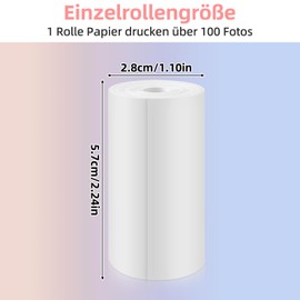 5 Rolls Printing Paper for Kids Camera, Instant Printing Thermal Paper, Refill Paper for Kids Camera, Instant Camera Accessories (Length: 2.24 inch/57 mm, Width: 1.18 inch/30 mm)