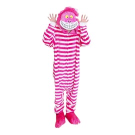 Cheshire Cat Adults Men Women Pyjamas Onesie Pink Cute Cartoon Animal Cosplay Sleep suit Costume (Medium)