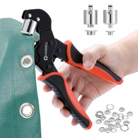 HARDELL+ Grommet Tool Kit, 1/4" 3/8" Grommet Kit with 500PCS Eyelets and Grommets, Upgraded Grommet Tool for Tarps, Fabric, Leather, Tents, Vinyl, Canvas