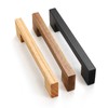 Evionlin Walnut Square 5 in 2 pcs Wooden Drawer Pulls