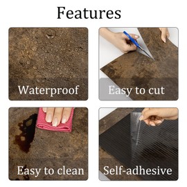 Alow Peel and Stick Floor Tile, Self Adhsive Peel and Stick Flooring,Marble Warterproof Vinyl Flooring Easy to Install and Suit for Kitchen,RV,Laundry Room(12inX12inX10pcs)