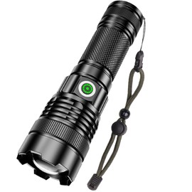 MODOAO LED Flashlights Super Bright Handheld Flashlights with 4 Modes Zoomable Beam -USB Changing Camping Flashlights Powerful and Bright for Outdoor Use