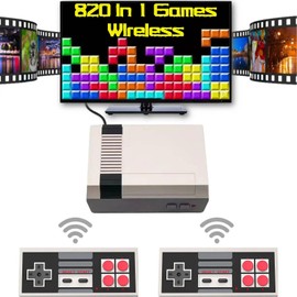Retro Game Console,Wireless Retro Gaming Console with Built-in 800 Games,Dual 2.4GHz Wireless Controller,AV Output Plug and Play Video Game Console. (Cloud)