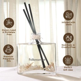 Folkulture Reed Diffuser or Reed Diffusers for Home, Scent Diffusers for Home with 5 Reed Diffuser Sticks, 5.07 fl oz, Reed Diffuser for Bathroom Decor Sets, Aroma Diffuser for Guest Bathroom