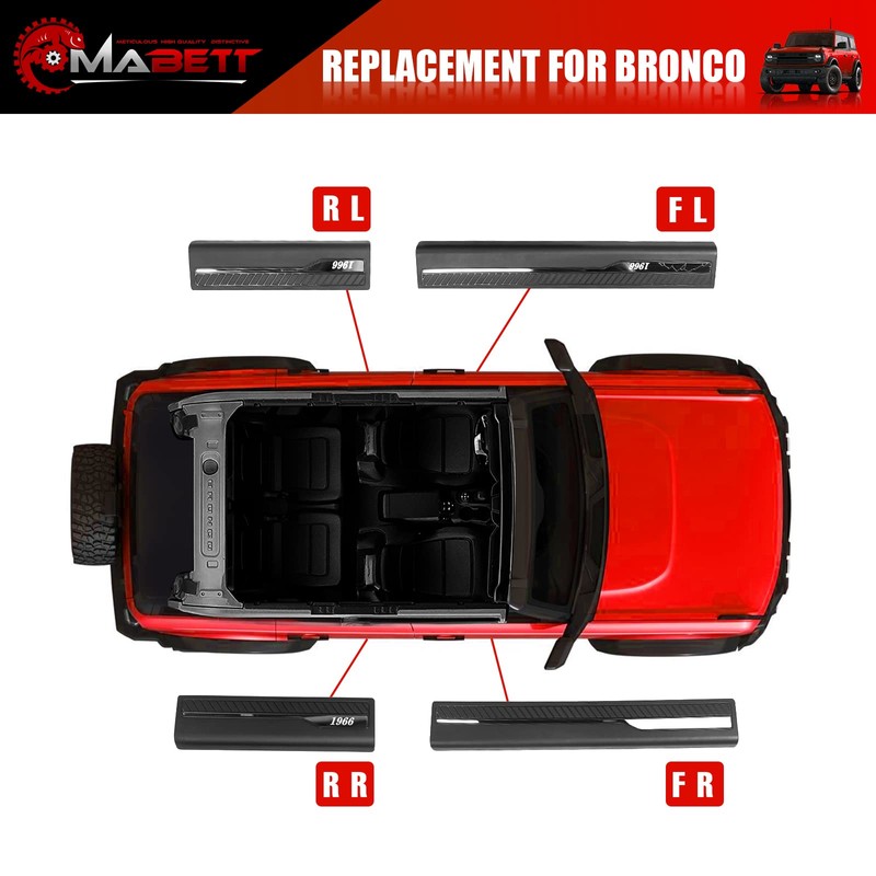 Mabett Door Edge Guards for Ford Bronco Accessories 2021 2022