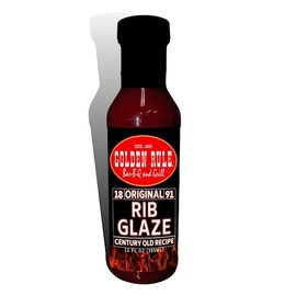 Golden Rule Rib Glaze-12 oz Bottle for Sticky & Flavorful Barbecue - Thick BBQ Glaze for Competition Ready Mouth-Watering Meat