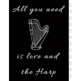 Music Notebook - Harp | Sheet music notebook for a harpist: Blank Music Staff Book | 12 staves per page | 8.5 x 11 inch | 100 pages
