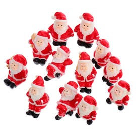 DOITOOL 12 Mini Santa Claus Ornaments, Miniature Christmas Ornaments, Resin Santa Claus Figurines Christmas Decoration for Dollhouse Party Garden Xmas Decor
