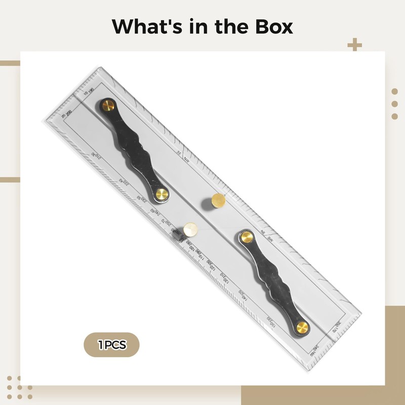 Parallel Ruler with Clear Markings, 12 in Navigation Plotting Tool,