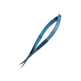 Sandbros Cuticle Scissors Extra Fine Nail Scissors Cuticle Trimmer Fine Pointed Tip for Dry, Dead Skin,Skin Care,Eyebrow, Eyelash, Trim Nail and Dry Skin (Blue Curved)