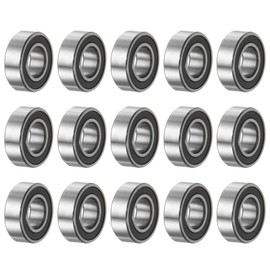 sourcing map Pack of 15 MR126-2RS deep groove ball bearings, 6 x 12 x 4 mm, chrome steel, miniature bearings, double sealed precision bearings, P6 (ABEC 3)