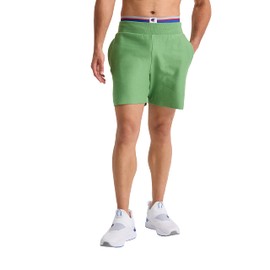 Champion Men's Reverse Weave Cut, Raw Hem Fleece Shorts, 7", Native Fern Green C Patch Logo, Medium