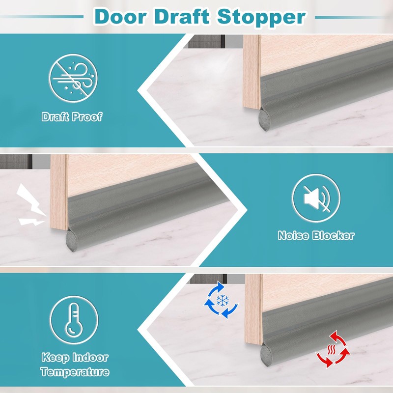 uxcell 2Pcs 37" Door Draft Stopper, Under Door Draft Blocker,