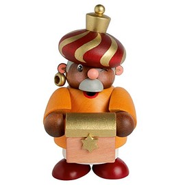 KWO Incense Smoking Figurine, Balthasar, 11 cm, Wood, Multicolour, One Size