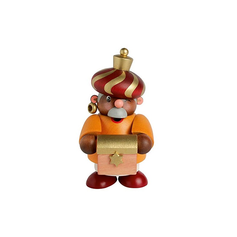 KWO Incense Smoking Figurine, Balthasar, 11 cm, Wood, Multicolour, One