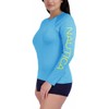 Nautica Women's Long Sleeve Rashguard Swim Top UPF 30+, lightblue,
