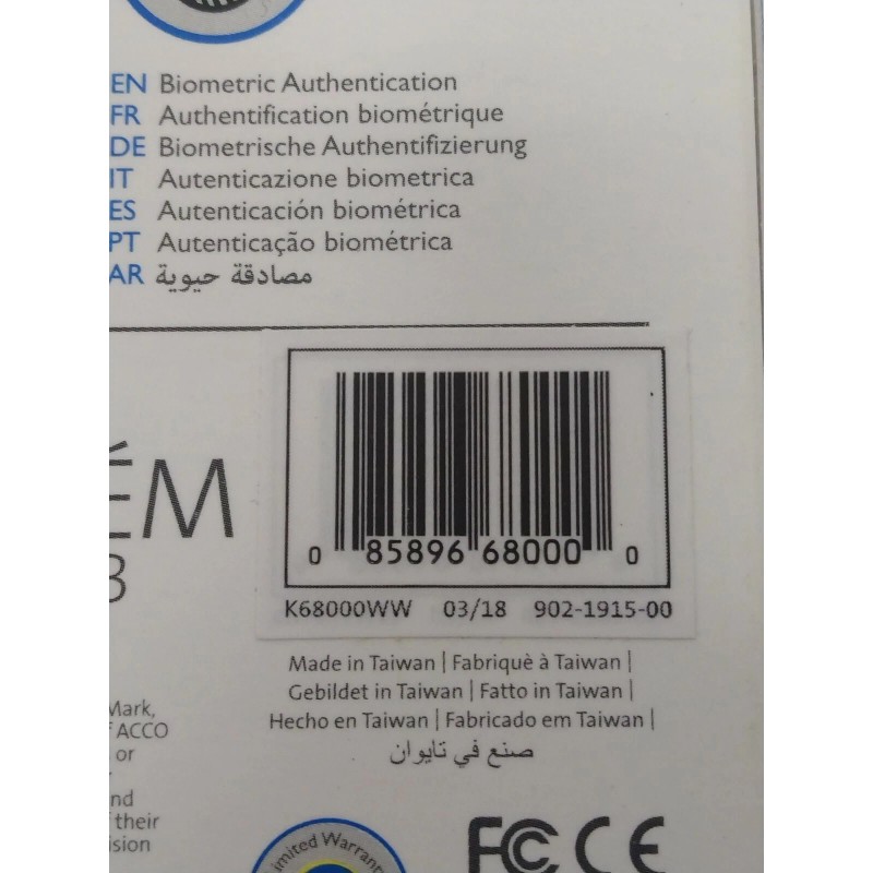 ‎Kensington NEW ‎Kensington K68000WW VeriMark USB Biometric Fingerprint Key in