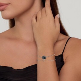 Micory Women's Bracelet 925 Sterling Silver with Heart Zirconia Bracelets Women's Adjustable Bracelet Valentine's Day Mother's Day Birthday Christmas Gift for Her Women Girlfriend, Sterling Silver,