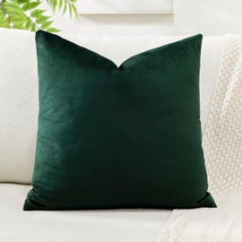 Artscope Velvet Cushion Cover Decorative Cushion Sofa Cushion Lumbar Cushion Throw Cushion Cover Sofa Bedroom 50 x 50 cm Dark Green