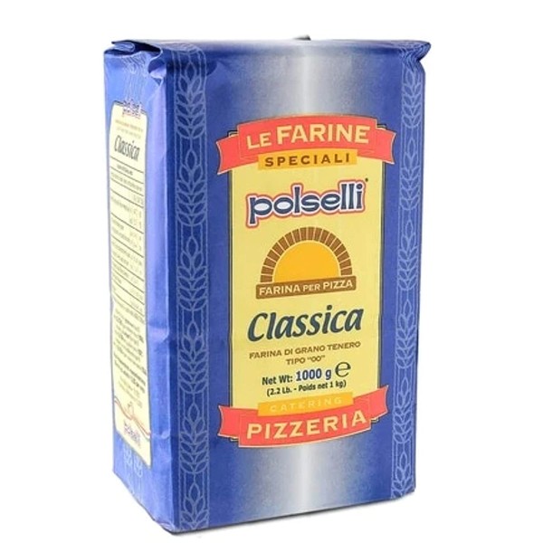 All Natural "00 Flour" | for Pizza, Pasta, and Baking | CLASSICA 1 kg (2.2 lbs) by POLSELLI