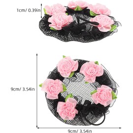 4 redecillas para el cabello con forma de flor, cubiertas ajustables para sujetar moños, cubiertas para moños, redecilla para el cabello con pasadores, pinza para el tipo snood para ballet,