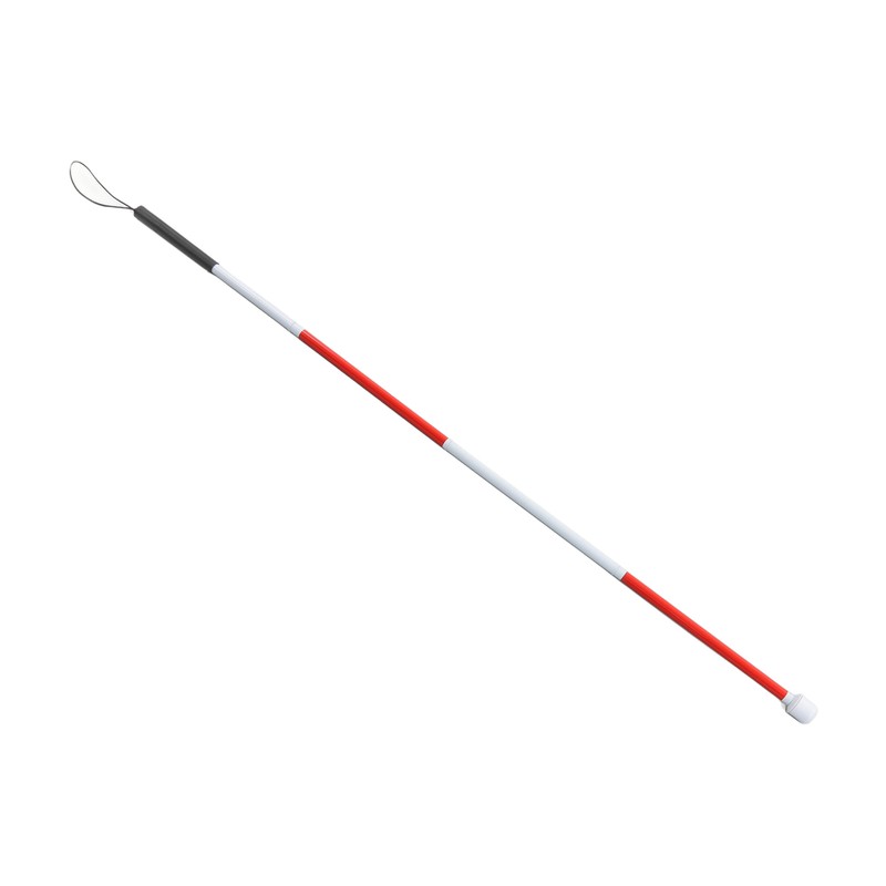 Folding Blind Cane Anti Slip Handle Red White Aluminium Light