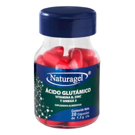 Ácido Glutámico, Vitamina B, Zinc, Omega 3, 30 Cápsulas De 1 Sabor Sin Sabor