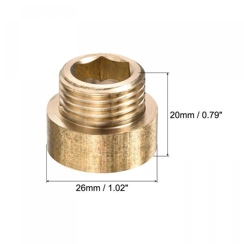 sourcing map Brass Extension Pipe Fitting 10mm G1/2 Female to