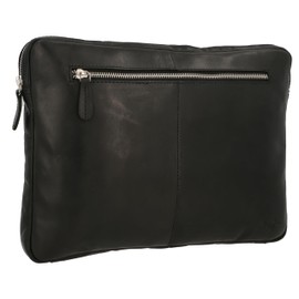 Gusti Austi Vegetable Tanned Laptop Case Leather Black Leather, black