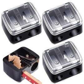 Citystores® 3 Pack Pencil Sharpener - Travel Cosmetics Pencil Sharpener with Cover | Portable Makeup Sharpener | Dual-Pencil Sharpener for Lip Liner, Eyebrow, and Eyeliner Pencils