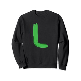 Creative Bold Green Letter L - Design Alphabet - Marker Sweatshirt