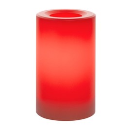Sterno Home CGT20305RA Indoor/Outdoor Plastic Pillar Candle with 5-Hour Timer, 3" x 5", Raspberry