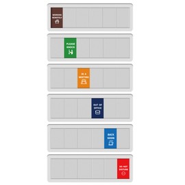 Office Sign-6 Options Door Signs In A Meeting/Out Of Office/Do Not Disturb/Working From Home/Please Knock/Back Soon Privacy Door Slider Sign for Meeting & Conference Room