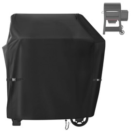 Andacar Grill Cover for Weber Searwood 500 Pellet Grill, Heavy-Duty 600D Griddle Cover Cover for Weber 3400145 Waterproof BBQ Grill Cover - 39" L×24" W×43" H, Black
