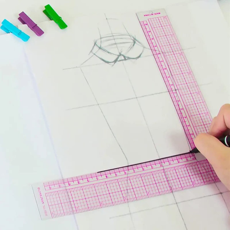 Plastic Sewing Ruler L-Square Curve Ruler Sewing Measure Tailor Ruler