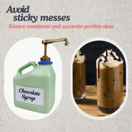 eBun Sauce Pump Dispenser Compatible with 7 lb 8 oz Hershey Syrup Bulk Jug, 64 oz Torani, Ghirardelli, Davinci, 63 oz Fontana, Chocolate & Caramel Sauce, Half Gallon & 1 Gallon Bottles