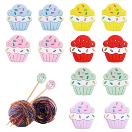EHDWXVZM 12 Stücke Kuchenförmiger Stricknadelstopfen, Stricknadelzubehör, Nähbedarf, Silikonnadelstopfen, Nadelspitzenschutz.