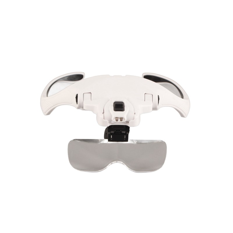 Head Mounted Magnifying Glass 2pcs LED Light Adjustable Rechargeable Headband