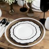 Contemporary Collection Combo White Plates with Black Rim - 7.5"