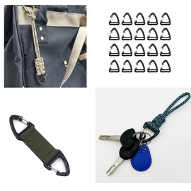 20Pcs Black Plastic Triangle 1 Inch Carabiners, Snap Hook Fasteners for Keychain Snap Hooks Outdoor Backpack Lanyards, Handbags, Backpacks, Luggage